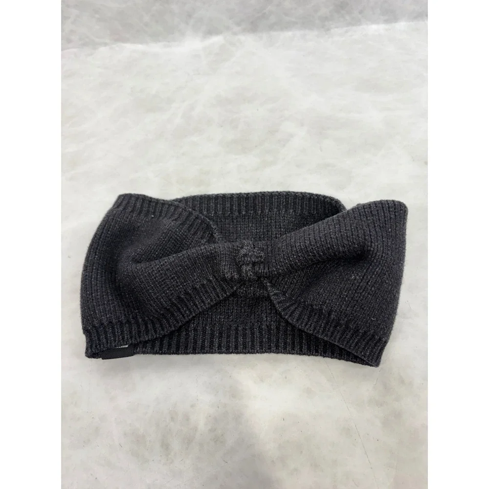 The North Face Womens Knit Twist Front Headband Charcoal Gray Ear Warmer